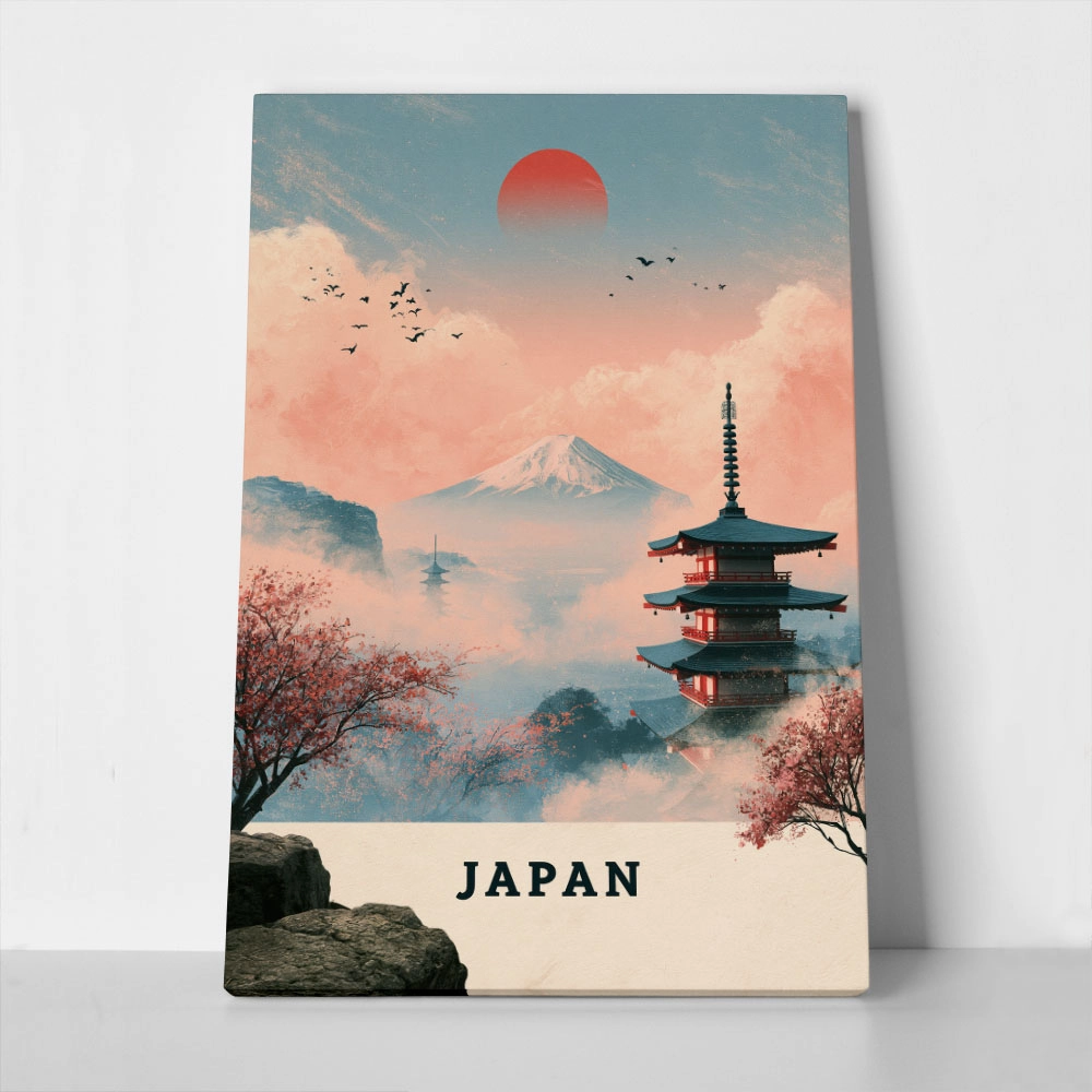 Πίνακας σε Καμβά JAPANESE PAGODA 7