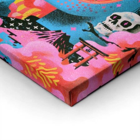 Πίνακας σε Καμβά JAPANESE PSYCHEDELIC FACE -  Sticky 1