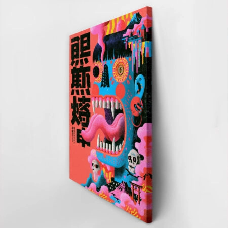 Πίνακας σε Καμβά JAPANESE PSYCHEDELIC FACE -  Sticky 2