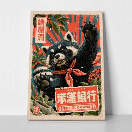 Πίνακας σε Καμβά JAPANESE RED PANDA - 