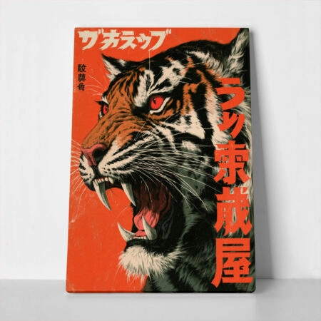 Πίνακας σε Καμβά JAPANESE ROARING TIGER 3 - 