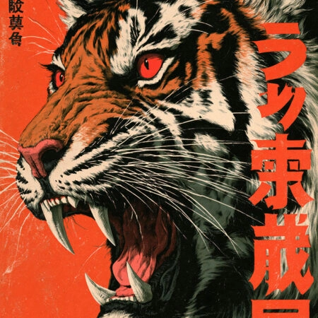 Πίνακας σε Καμβά JAPANESE ROARING TIGER 3 -  Sticky 5