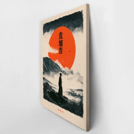 Πίνακας σε Καμβά JAPANESE RONIN WITH RED SUN -  Sticky 2