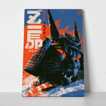 Πίνακας σε Καμβά JAPANESE SAMURAI CAT - 