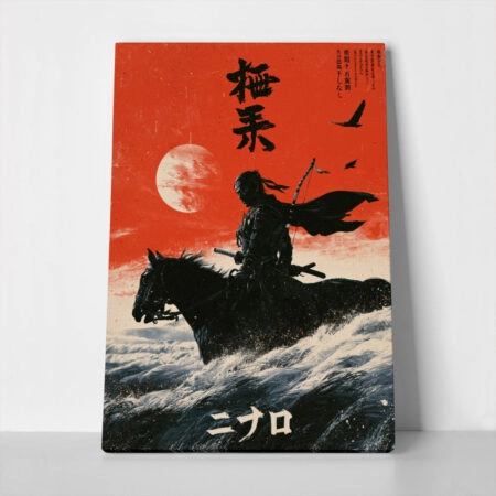 Πίνακας σε Καμβά JAPANESE SAMURAI ON HORSE 2