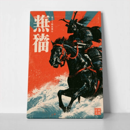 Πίνακας σε Καμβά JAPANESE SAMURAI ON HORSE - 