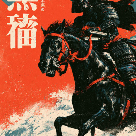 Πίνακας σε Καμβά JAPANESE SAMURAI ON HORSE -  Sticky 5
