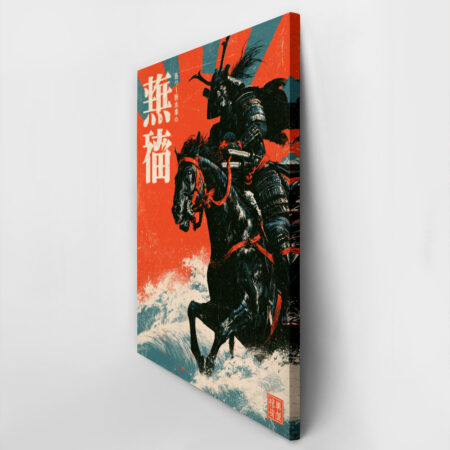 Πίνακας σε Καμβά JAPANESE SAMURAI ON HORSE -  Sticky 2