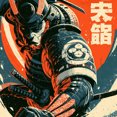 Πίνακας σε Καμβά JAPANESE SAMURAI WARRIOR 3 -  Sticky 5