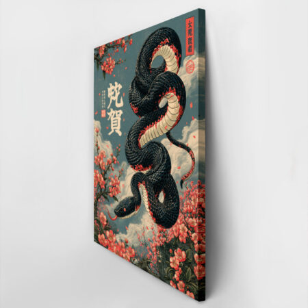 Πίνακας σε Καμβά JAPANESE SNAKE 2 -  Sticky 2