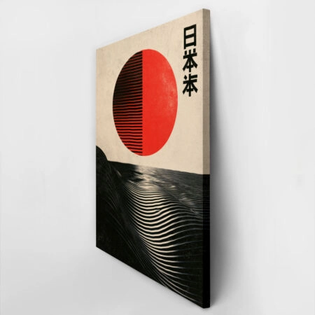 Πίνακας σε Καμβά JAPANESE VIBRANT RED SUN -  Sticky 2