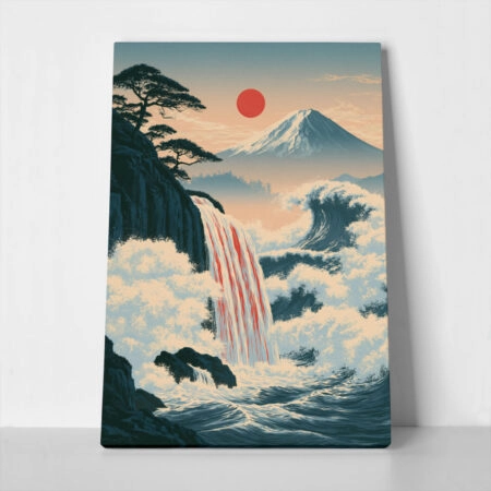 Πίνακας σε Καμβά JAPANESE WATERFALL