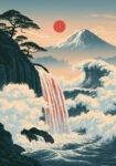 Πίνακας σε Καμβά JAPANESE WATERFALL