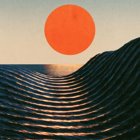 Πίνακας σε Καμβά JAPANESE WAVES WITH RED SUN 3 -  Sticky 5