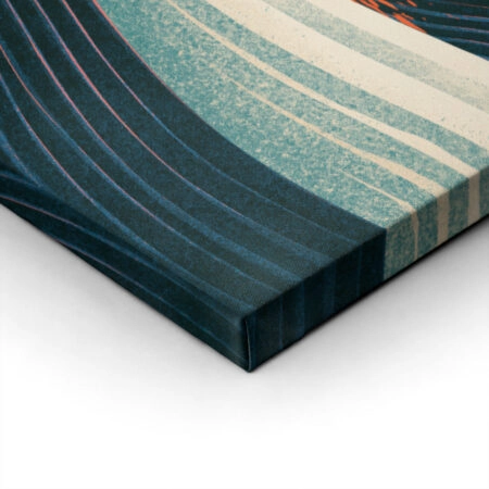 Πίνακας σε Καμβά JAPANESE WAVES WITH RED SUN 4 -  Sticky 1