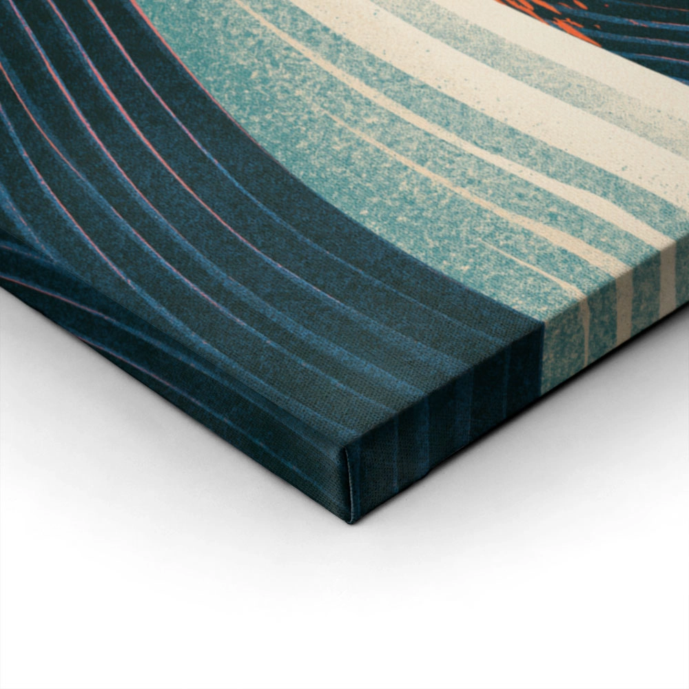 Canvas Print JAPANESE WAVES WITH RED SUN 4