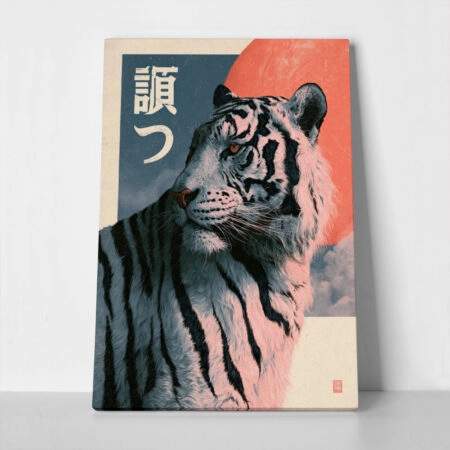 Πίνακας σε Καμβά JAPANESE WHITE TIGER