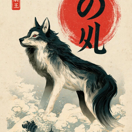 Πίνακας σε Καμβά JAPANESE WOLF -  Sticky 5