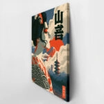 Πίνακας σε Καμβά JAPANESE WOMAN WITH KIMONO AND PAGODA