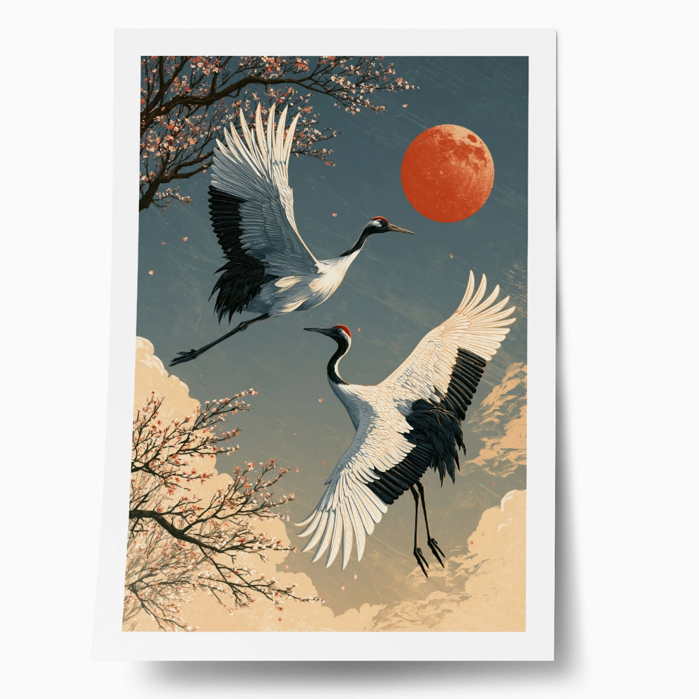 Poster JAPANESE CRANES 2