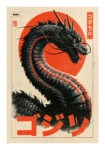 Poster JAPANESE DRAGON WITH RED SUN