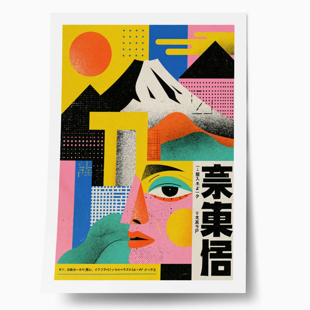 Poster JAPANESE GEOMETRIC FACE 2