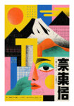 Poster JAPANESE GEOMETRIC FACE 2