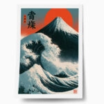 Poster JAPANESE GREAT WAVE WITH MOUNT FUJI