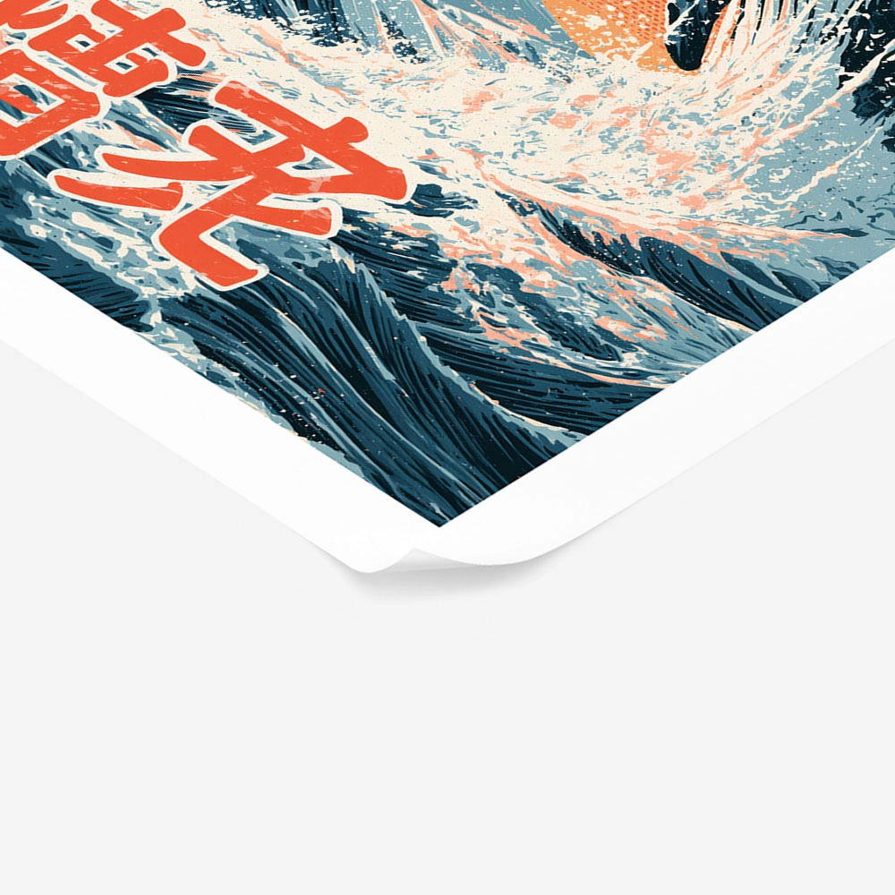 Poster JAPANESE GREAT WAVE WITH WHALE 2