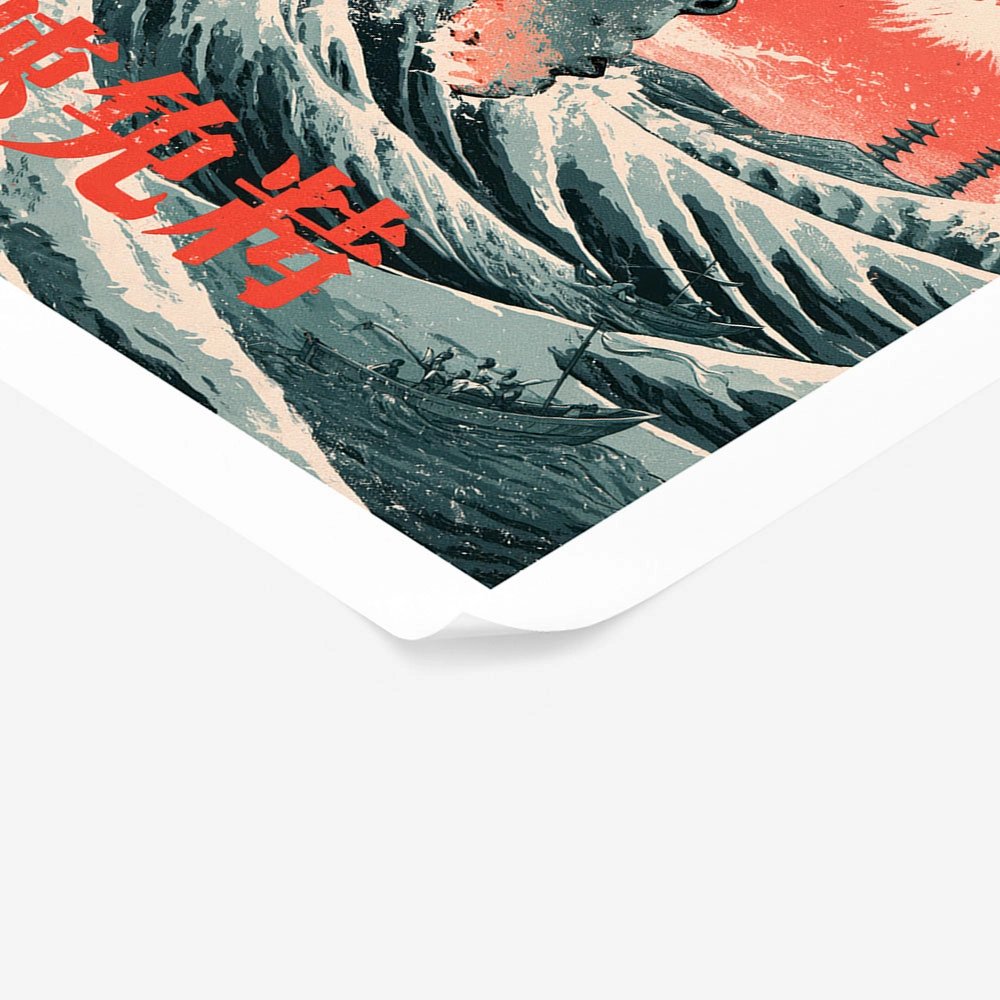 Poster JAPANESE GREAT WAVE WITH WHALE