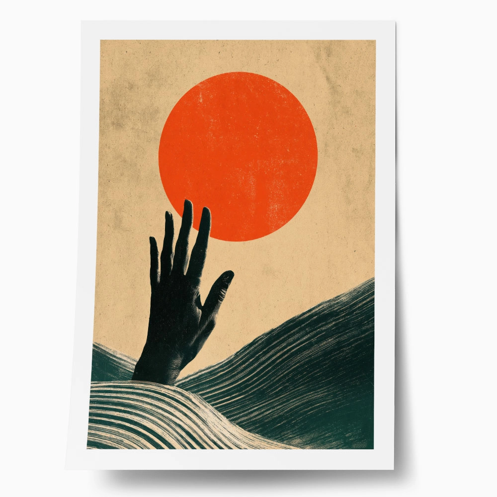 Poster JAPANESE HAND IN WAVES