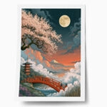 Poster JAPANESE LANDSCAPE WITH PAGODA 2