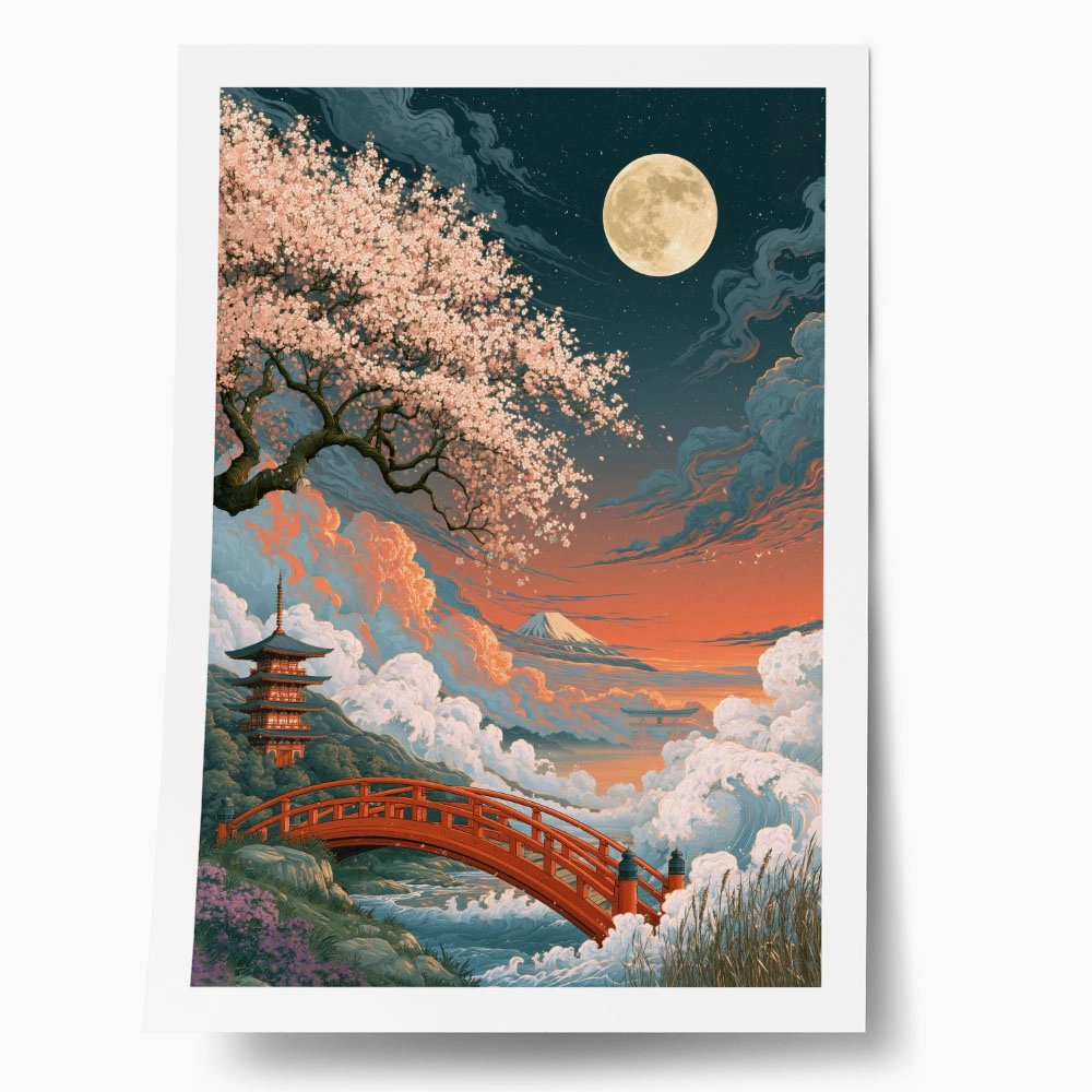 Poster JAPANESE LANDSCAPE WITH PAGODA 2