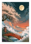 Poster JAPANESE LANDSCAPE WITH PAGODA 2