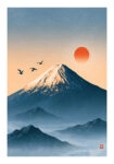 Poster JAPANESE MOUNT FUJI WITH RED SUN 3