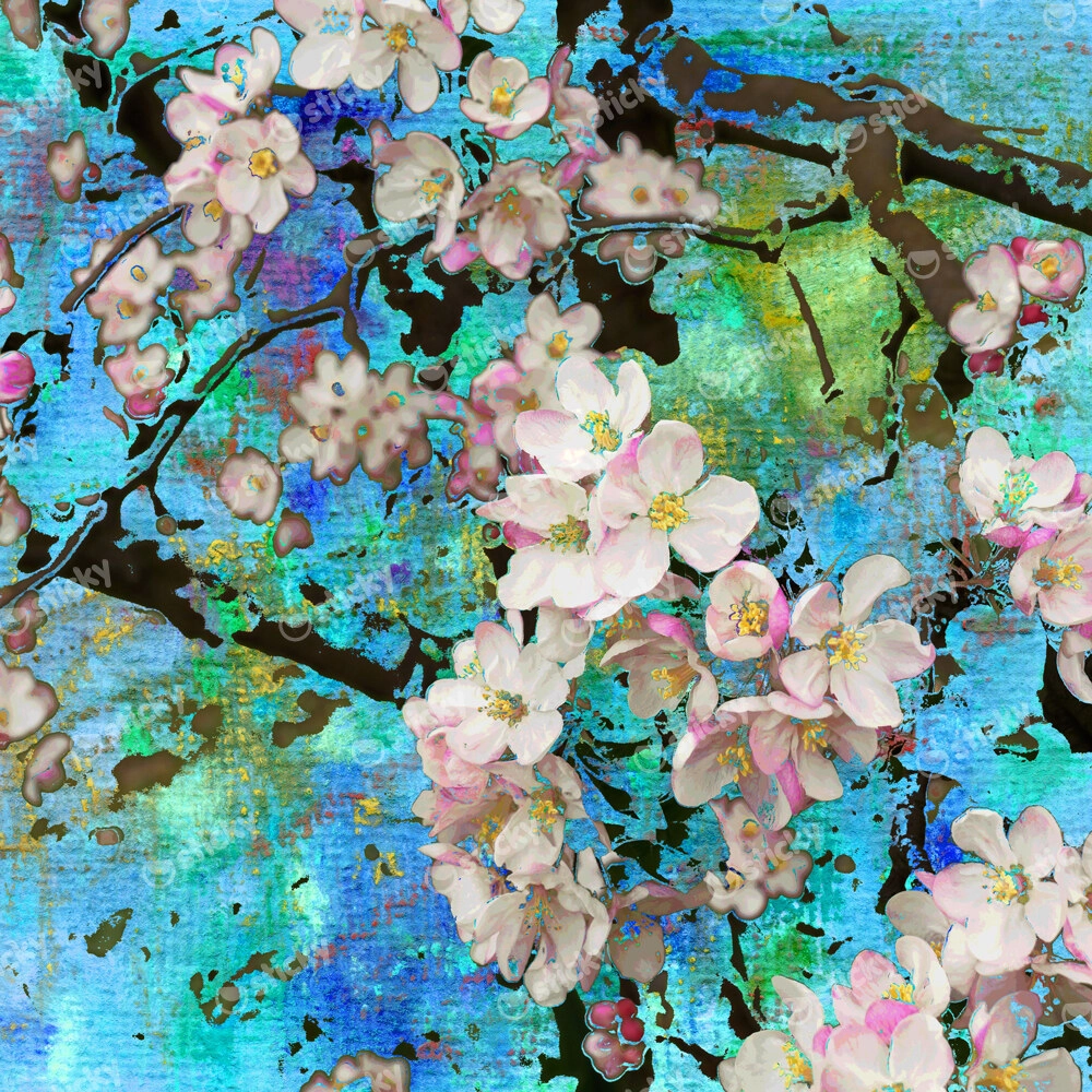 Πίνακας Τετράγωνος TURQOISE BLOSSOM