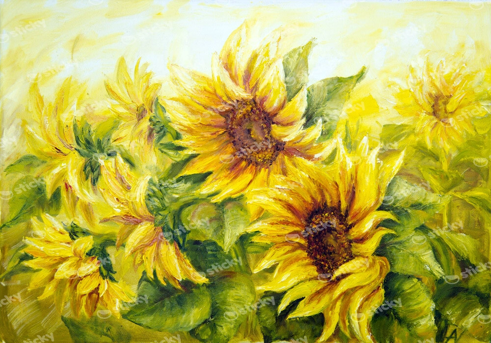 Πινακας σε καμβά SUNNY SUNFLOWERS OIL PAINTING