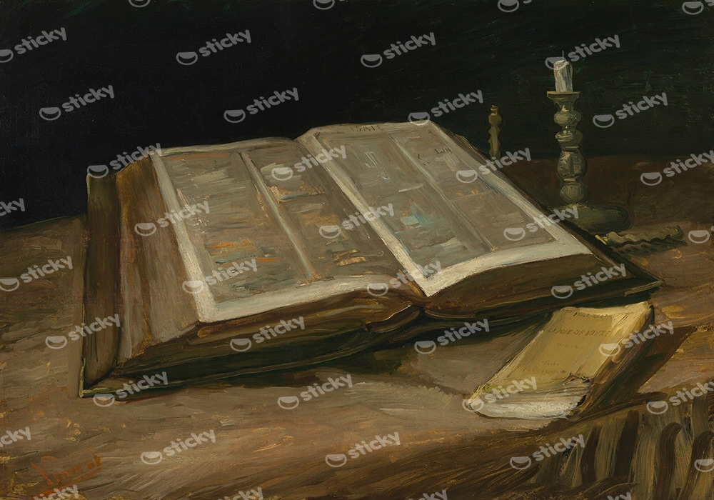 Πινακας σε καμβά VAN GOGH - STILL LIFE WITH BIBLE