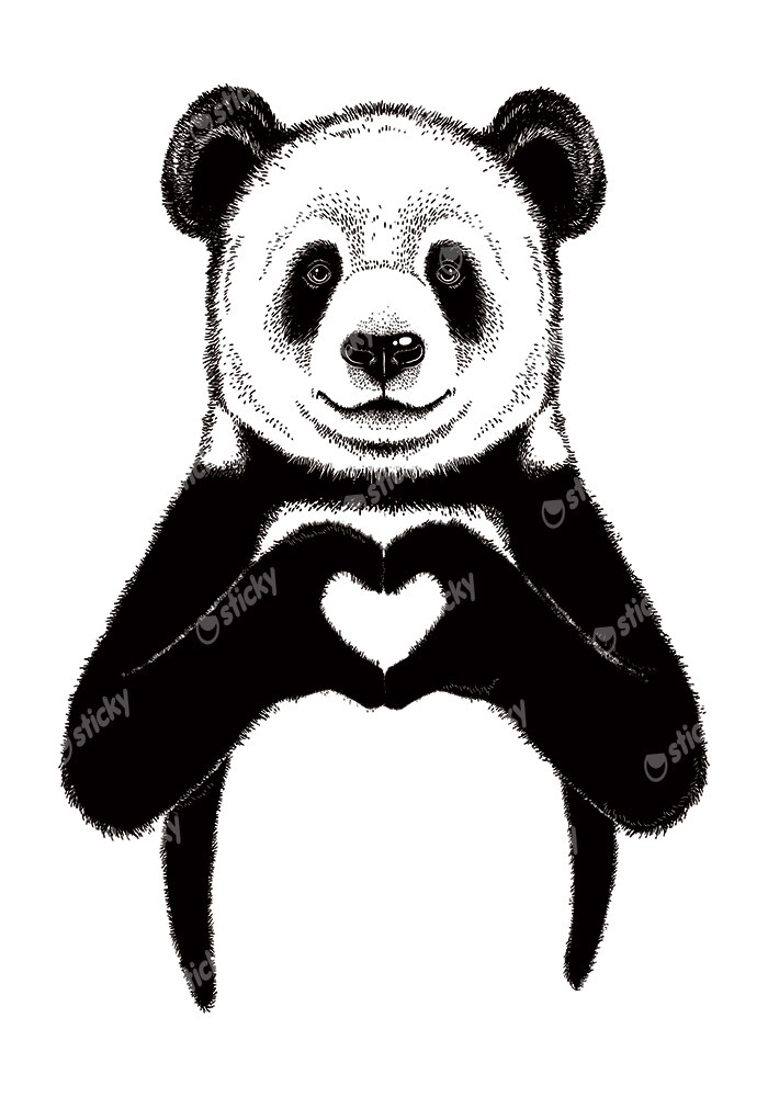 Πινακας σε καμβά PANDA HEART