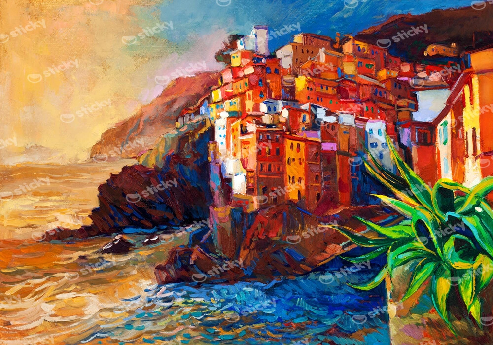 Πινακας σε καμβά ITALIAN RIVIERA VILLAGE