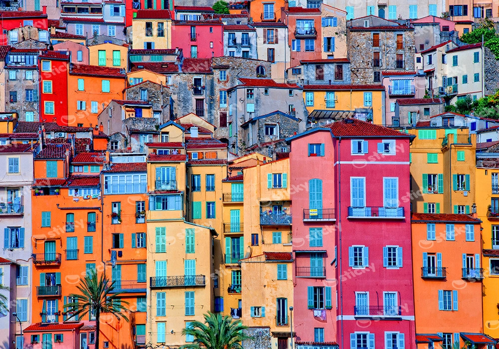 Πινακας σε καμβά COLORFUL HOUSES