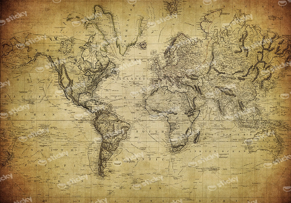 Πινακας σε καμβά VINTAGE WORLD MAP 1814