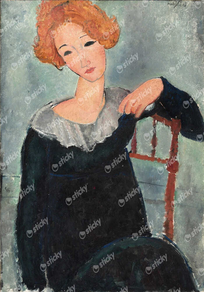 Πινακας σε καμβά MODIGLIANI - WOMAN WITH RED HAIR