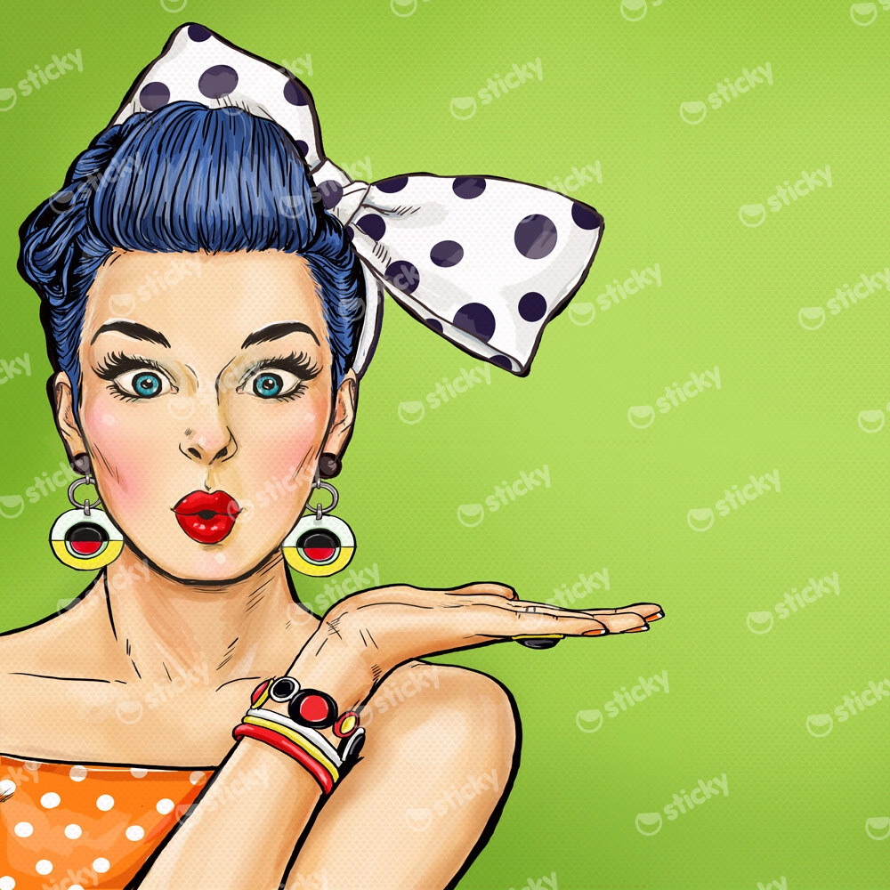 Πίνακας σε καμβά SURPRISED WOMAN POP ART