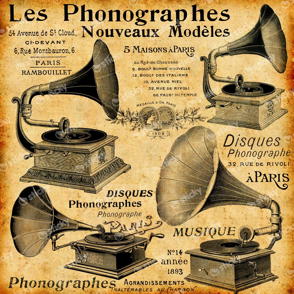 Πίνακας σε καμβά PHONOGRAPHES