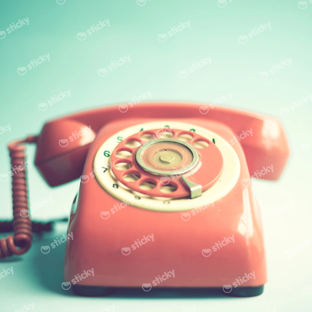 Πίνακας σε καμβά RETRO RED PHONE 1