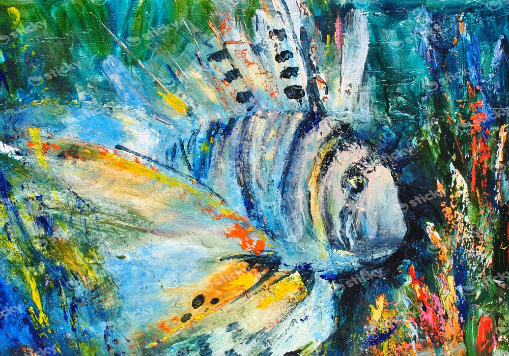 Πινακας σε καμβά LION FISH ZEBRA STRIPED ART