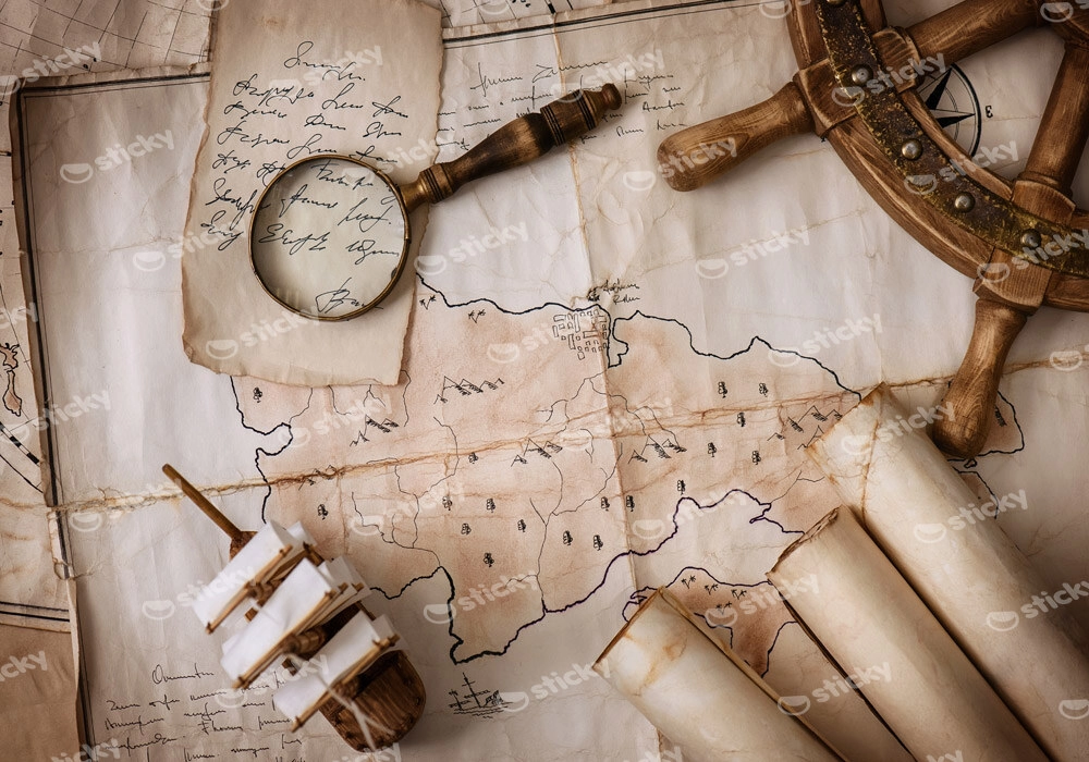 Πινακας σε καμβά STILL LIFE VINTAGE MAP