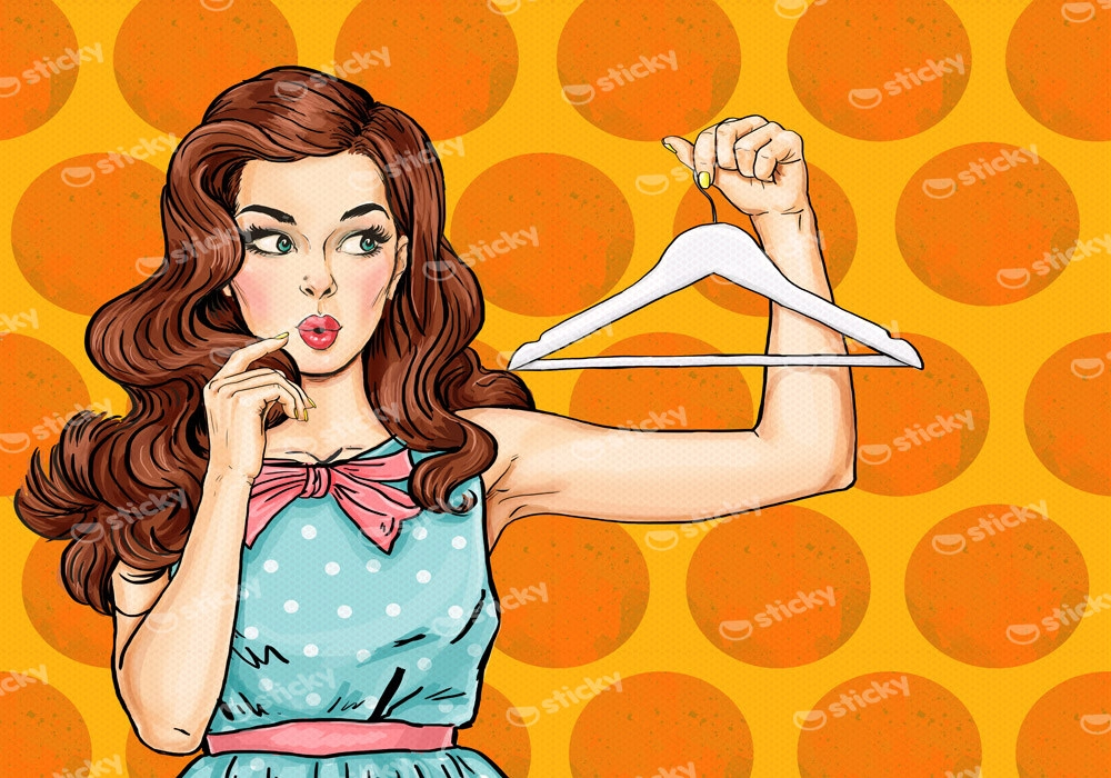 Πινακας σε καμβά THINKING WOMAN POP ART