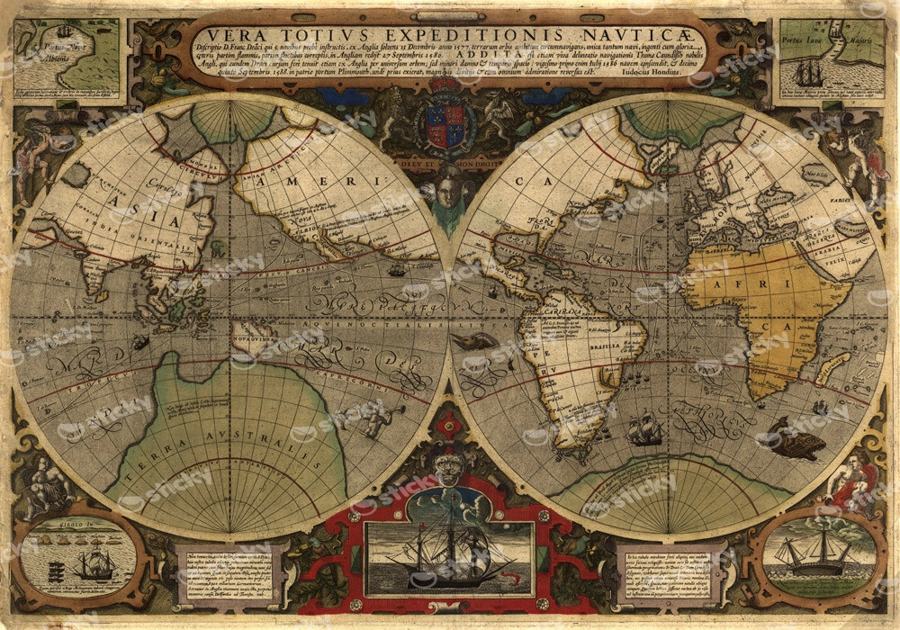 Πινακας σε καμβά ANCIENT WORLD MAP